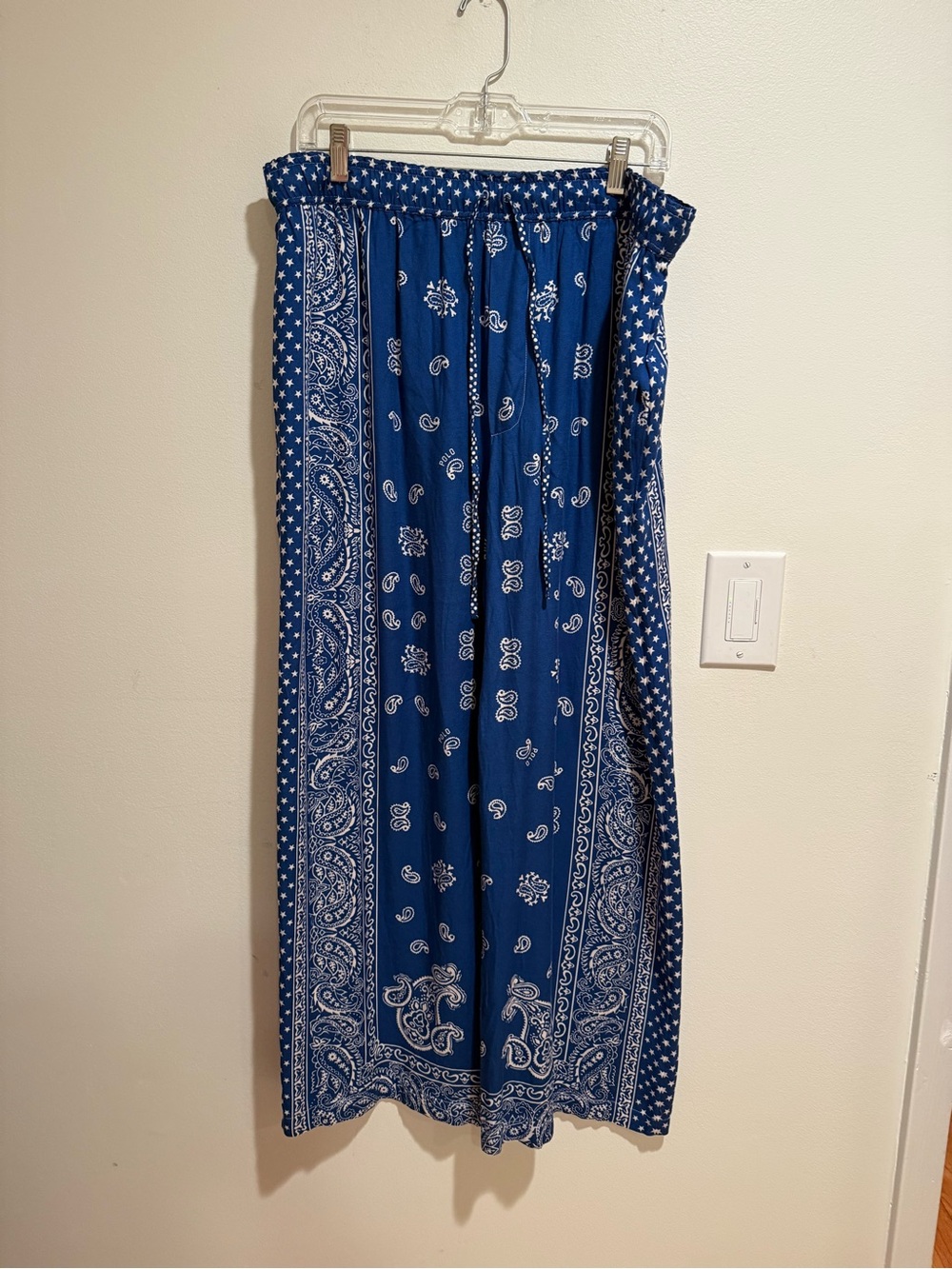 Polo by Ralph Lauren Navy Blue Bandana Print flowy pants